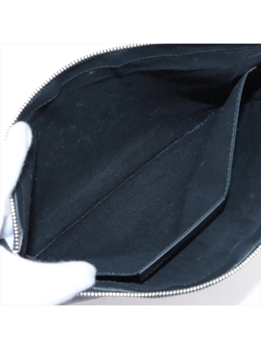 Balenciaga Navy Clip M Leather Clutch Pouch Business